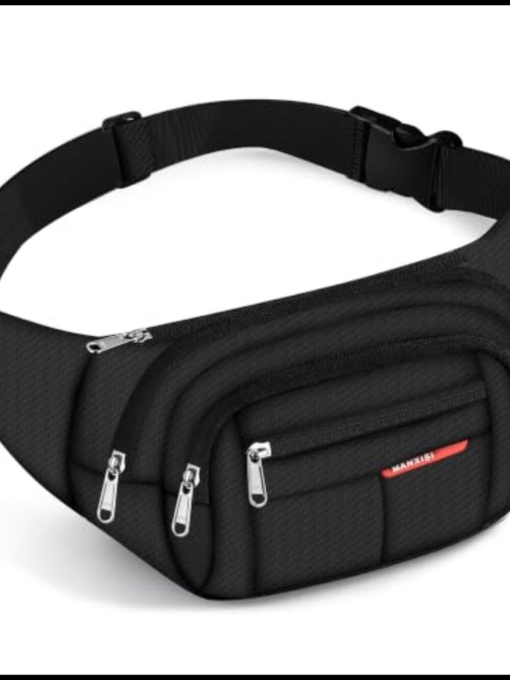 1000D Water-Resistant Fanny Pack 4 Zipper Crossbody Sling Bag Hiking Belt Bag